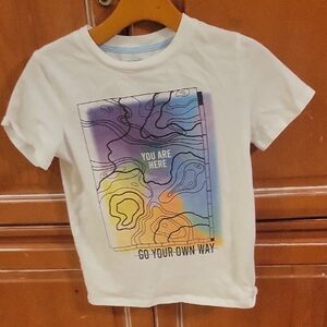 Epic Threads White Tee with Colorful Map Design